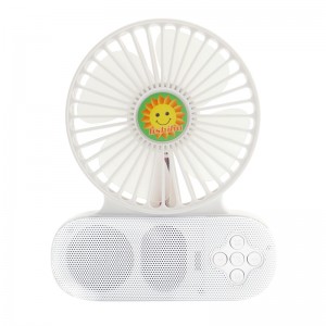 Mini ventilateur rechargeable, mini-ventilateur multifonctionnel, haut-parleur Bluetooth avec ventilateur
