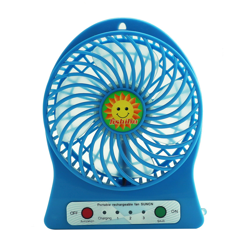 LED Mini USB Ventilateur rechargeable portable 18650 li ion Batterie USB rechargeable Ventilateurs